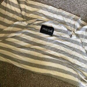 Milk Snob Gray and White Striped Breastfeeding Cover